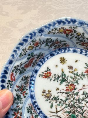 Seven Chinese famille verte cups and four saucers, conch shell and lingzhi marks, Kangxi — photo 107