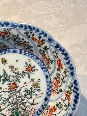 Seven Chinese famille verte cups and four saucers, conch shell and lingzhi marks, Kangxi — photo 108