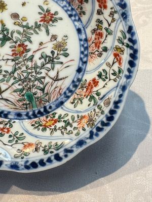 Seven Chinese famille verte cups and four saucers, conch shell and lingzhi marks, Kangxi — photo 109