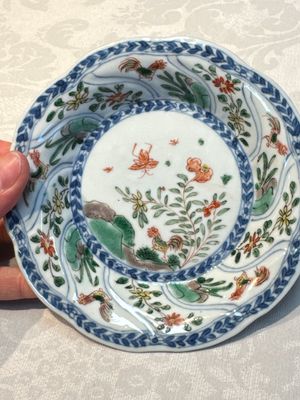 Seven Chinese famille verte cups and four saucers, conch shell and lingzhi marks, Kangxi — photo 118