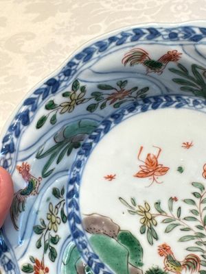 Seven Chinese famille verte cups and four saucers, conch shell and lingzhi marks, Kangxi — photo 120