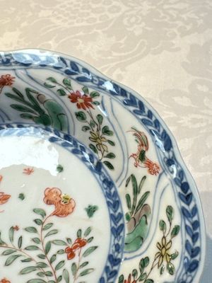 Seven Chinese famille verte cups and four saucers, conch shell and lingzhi marks, Kangxi — photo 121