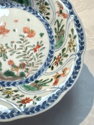 Seven Chinese famille verte cups and four saucers, conch shell and lingzhi marks, Kangxi — photo 122