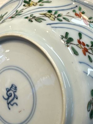Seven Chinese famille verte cups and four saucers, conch shell and lingzhi marks, Kangxi — photo 127