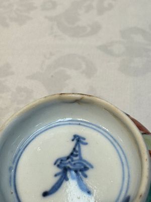 Seven Chinese famille verte cups and four saucers, conch shell and lingzhi marks, Kangxi — photo 15