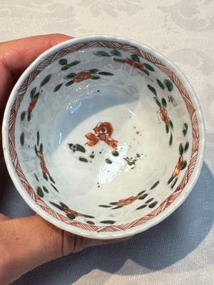 Seven Chinese famille verte cups and four saucers, conch shell and lingzhi marks, Kangxi — photo 21