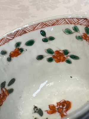 Seven Chinese famille verte cups and four saucers, conch shell and lingzhi marks, Kangxi — photo 23