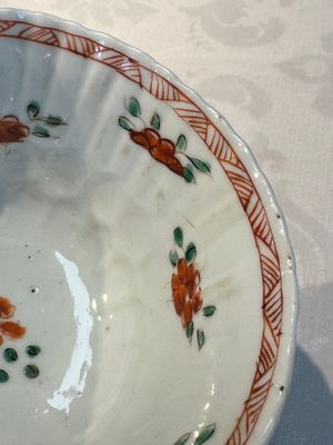 Seven Chinese famille verte cups and four saucers, conch shell and lingzhi marks, Kangxi — photo 37
