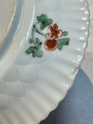 Seven Chinese famille verte cups and four saucers, conch shell and lingzhi marks, Kangxi — photo 55