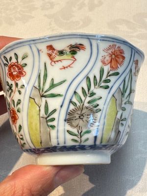 Seven Chinese famille verte cups and four saucers, conch shell and lingzhi marks, Kangxi — photo 71