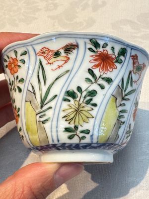 Seven Chinese famille verte cups and four saucers, conch shell and lingzhi marks, Kangxi — photo 73