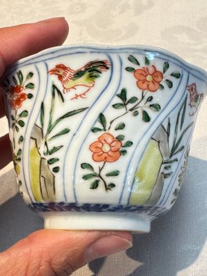 Seven Chinese famille verte cups and four saucers, conch shell and lingzhi marks, Kangxi — photo 74