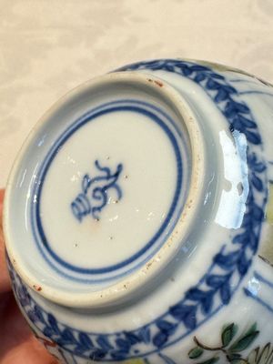 Seven Chinese famille verte cups and four saucers, conch shell and lingzhi marks, Kangxi — photo 80