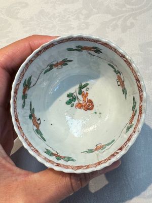 Seven Chinese famille verte cups and four saucers, conch shell and lingzhi marks, Kangxi — photo 8