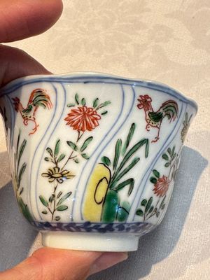 Seven Chinese famille verte cups and four saucers, conch shell and lingzhi marks, Kangxi — photo 84