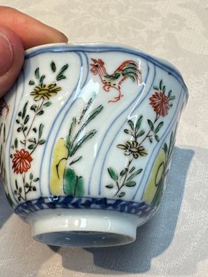 Seven Chinese famille verte cups and four saucers, conch shell and lingzhi marks, Kangxi — photo 85