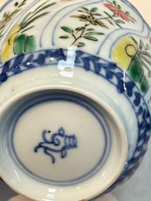 Seven Chinese famille verte cups and four saucers, conch shell and lingzhi marks, Kangxi — photo 91