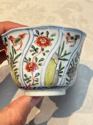 Seven Chinese famille verte cups and four saucers, conch shell and lingzhi marks, Kangxi — photo 93
