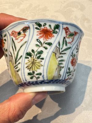 Seven Chinese famille verte cups and four saucers, conch shell and lingzhi marks, Kangxi — photo 94