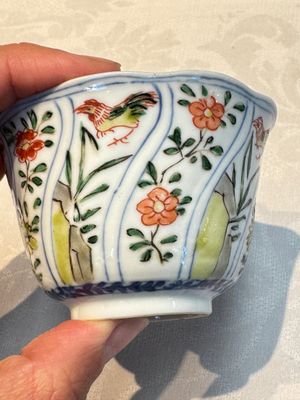 Seven Chinese famille verte cups and four saucers, conch shell and lingzhi marks, Kangxi — photo 95