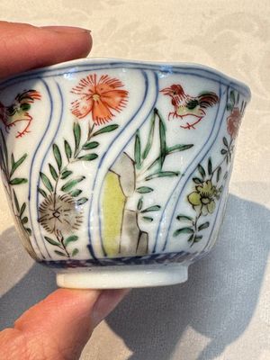 Seven Chinese famille verte cups and four saucers, conch shell and lingzhi marks, Kangxi — photo 96