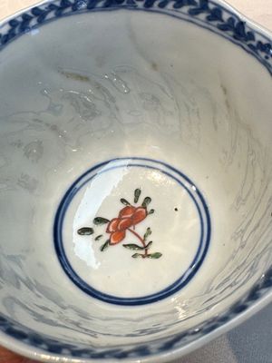 Seven Chinese famille verte cups and four saucers, conch shell and lingzhi marks, Kangxi — photo 99