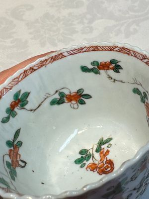 Seven Chinese famille verte cups and four saucers, conch shell and lingzhi marks, Kangxi — photo 10