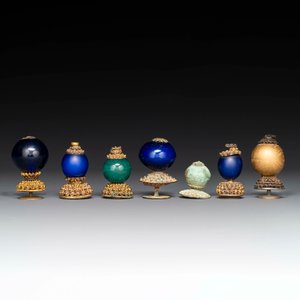 Seven Chinese gilt bronze Mandarin hat finials, Qing — photo 5