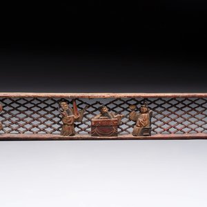 Seven Chinese gilt-lacquered carved wooden panels with narrative design, 19th C. — 照片 14