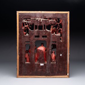 Seven Chinese gilt-lacquered carved wooden panels with narrative design, 19th C. — 照片 3