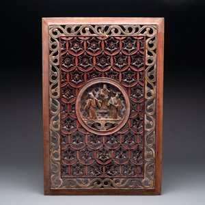 Seven Chinese gilt-lacquered carved wooden panels with narrative design, 19th C. — 照片 4