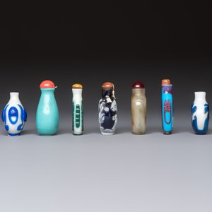 Seven Chinese glass snuff bottles, Daoguang mark, 19/20th C. — photo 3