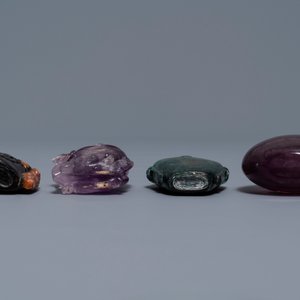 Seven Chinese hardstone, agate and quartz snuff bottles, 19/20th C. — 照片 5