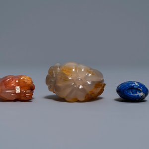 Seven Chinese hardstone, agate and quartz snuff bottles, 19/20th C. — 照片 9