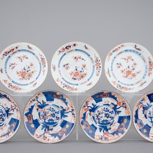 Seven Chinese Imari porcelain plates, Qianlong, 18th C. — 照片 1