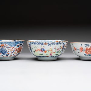 Seven Chinese Imari-style and famille rose bowls with floral and figural designs, 18th C. — foto 8