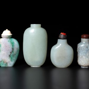 Seven Chinese jade and jadeite snuff bottles, 19th C. — photo 2