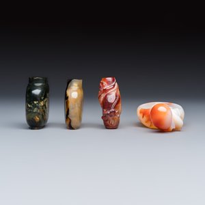 Seven Chinese jade, jadeite and agate wares, including snuff bottles — photo 4