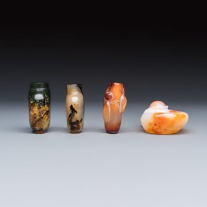 Seven Chinese jade, jadeite and agate wares, including snuff bottles — photo 6