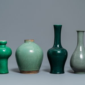Seven Chinese monochrome green and turquoise porcelain wares, 19/20th C. — photo 5