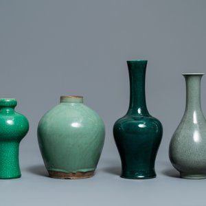 Seven Chinese monochrome green and turquoise porcelain wares, 19/20th C. — photo 7