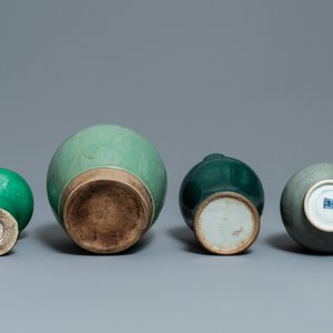 Seven Chinese monochrome green and turquoise porcelain wares, 19/20th C. — photo 8