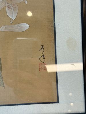 Seven Chinese school paintings: 'Flowers with birds and butterflies', ink and colour on silk, various signatures, 20th C. — photo 11
