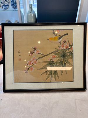Seven Chinese school paintings: 'Flowers with birds and butterflies', ink and colour on silk, various signatures, 20th C. — photo 12