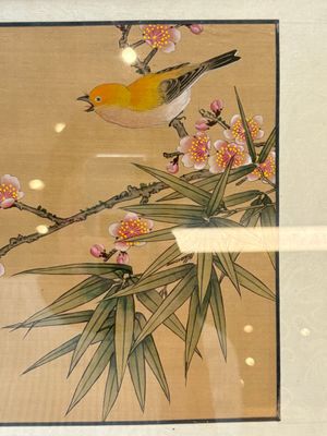 Seven Chinese school paintings: 'Flowers with birds and butterflies', ink and colour on silk, various signatures, 20th C. — photo 13