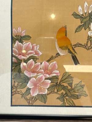 Seven Chinese school paintings: 'Flowers with birds and butterflies', ink and colour on silk, various signatures, 20th C. — photo 17
