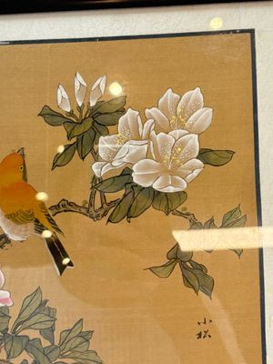 Seven Chinese school paintings: 'Flowers with birds and butterflies', ink and colour on silk, various signatures, 20th C. — photo 18