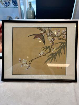 Seven Chinese school paintings: 'Flowers with birds and butterflies', ink and colour on silk, various signatures, 20th C. — photo 20