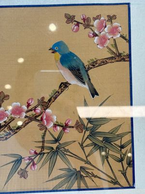 Seven Chinese school paintings: 'Flowers with birds and butterflies', ink and colour on silk, various signatures, 20th C. — photo 25