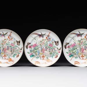 Seven fine Chinese Canton famille rose dishes and plates, 19th C. — photo 4